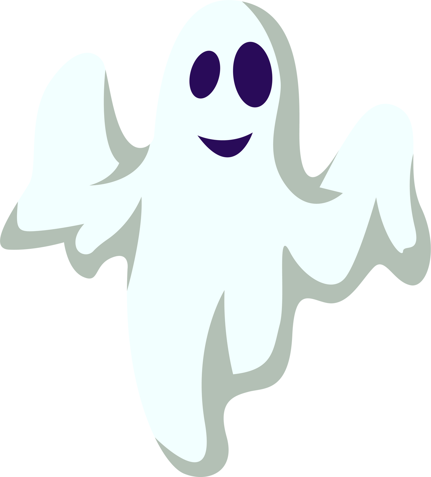 Halloween element illustration with ghost shape.